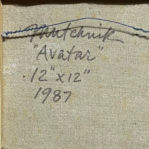 "Avatar"- Female- 12"x12" Signed Original Painting by MARK MUTCHNIK 1987 - Picture 6 of 9